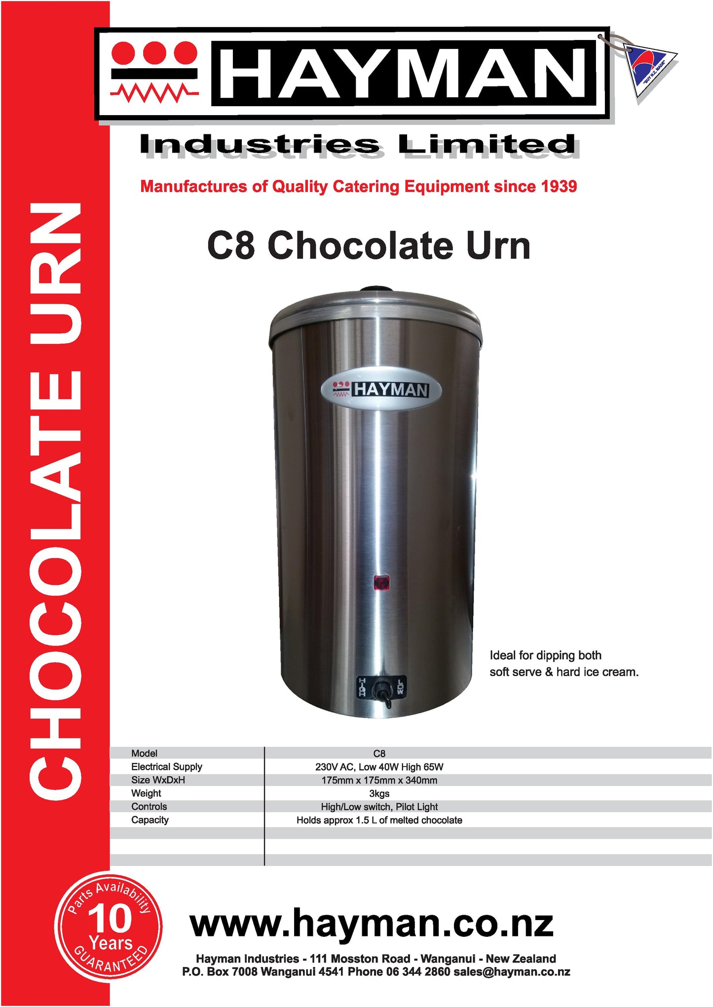 Hayman C8 Chocolate Melting Urn