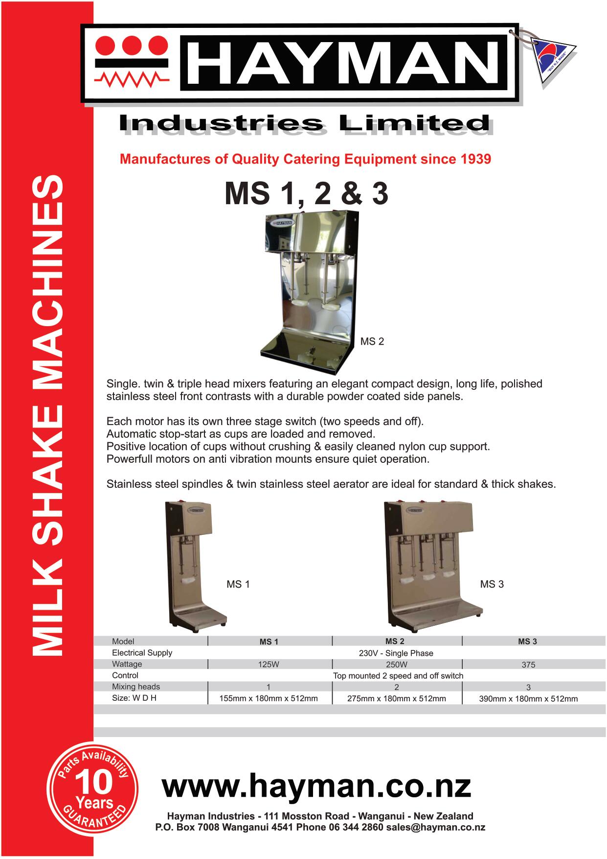 Hayman MS2 Milkshake Machine