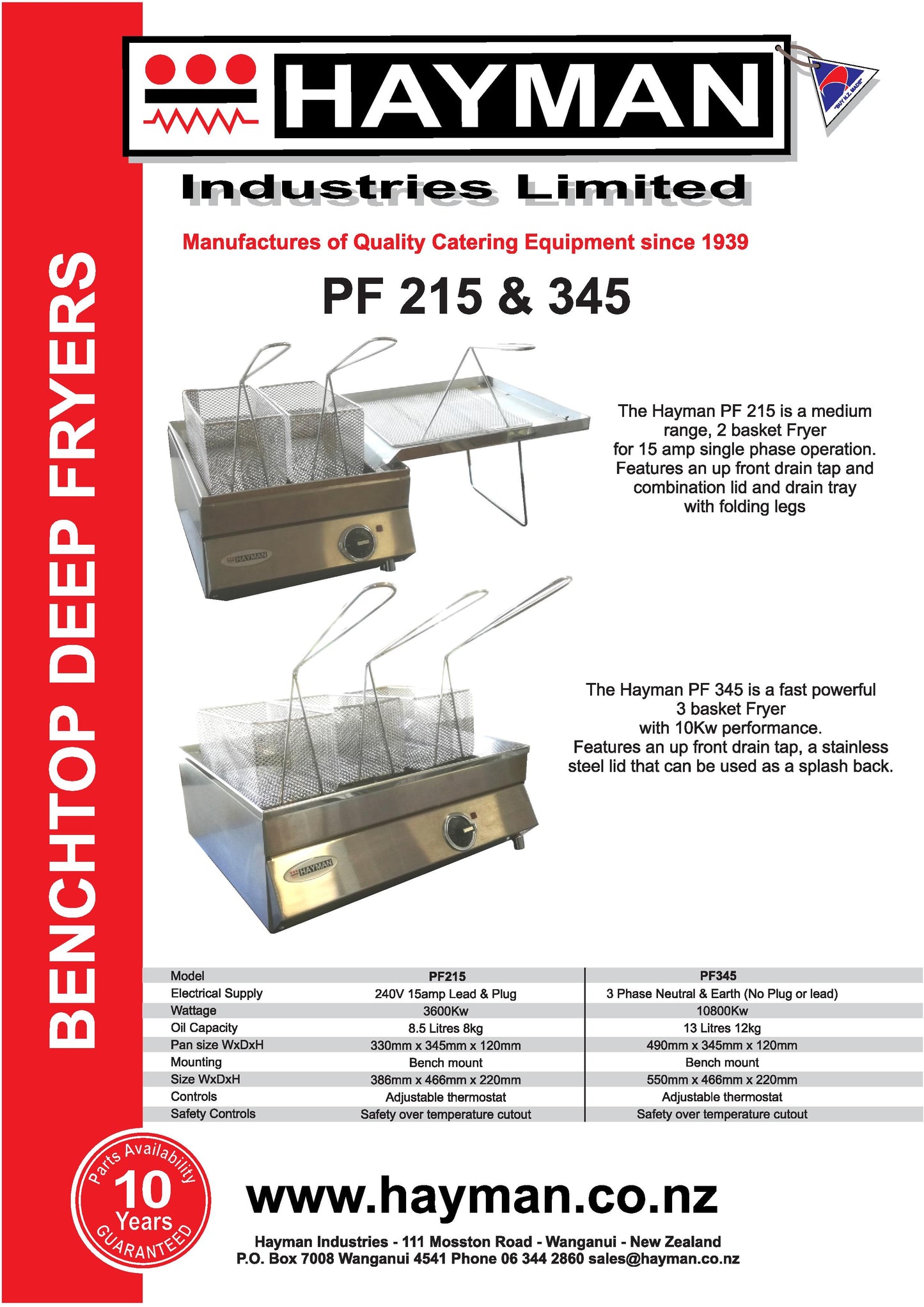 Hayman PF215 Bench Top Fryer