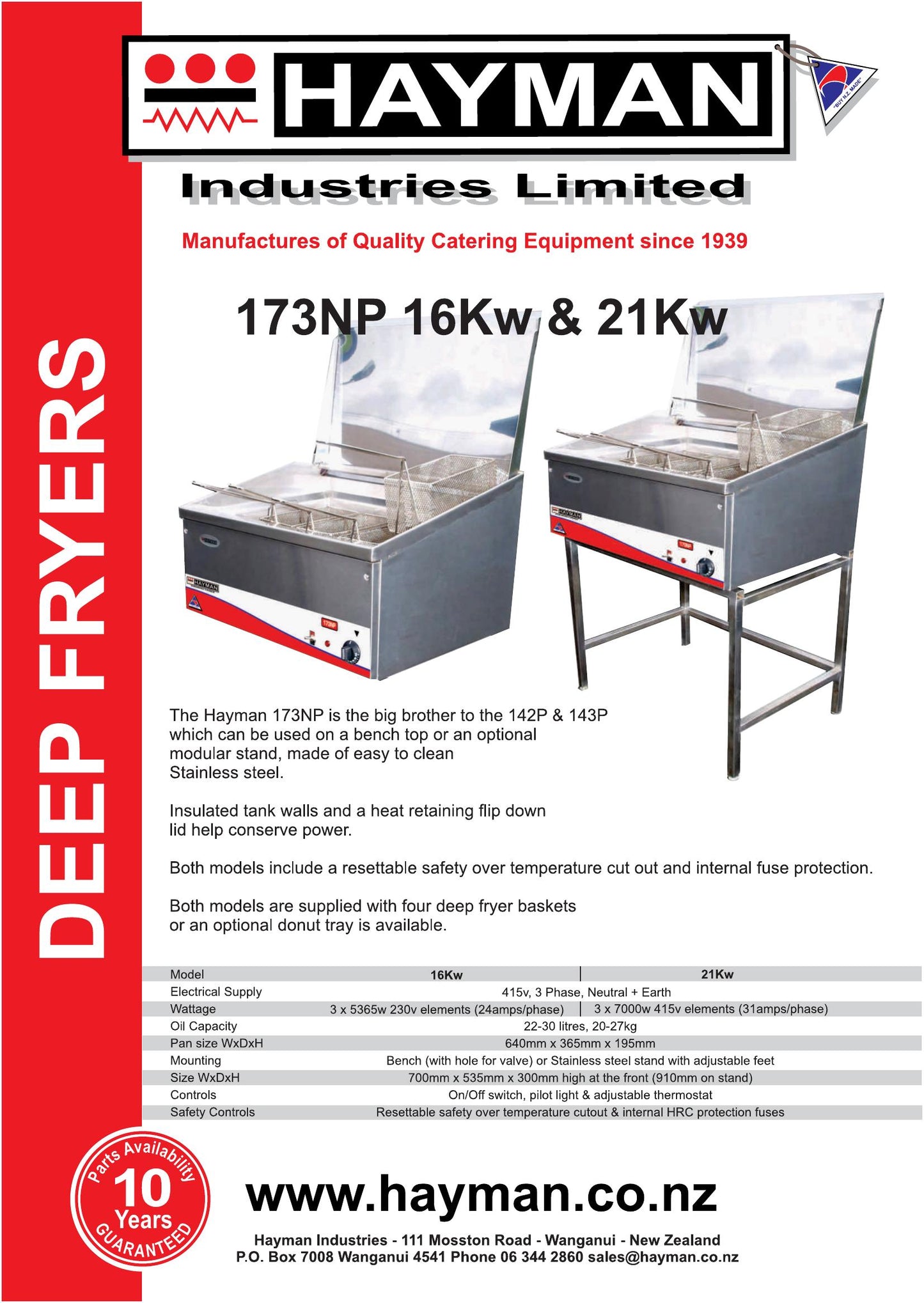 Hayman 173NP Deep Fryer 21 KW